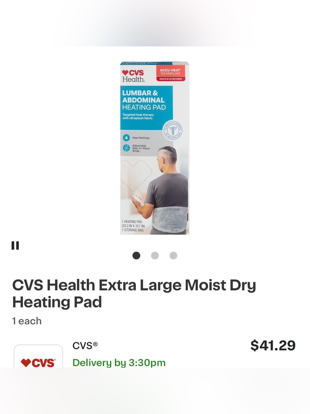 CVS heating pad